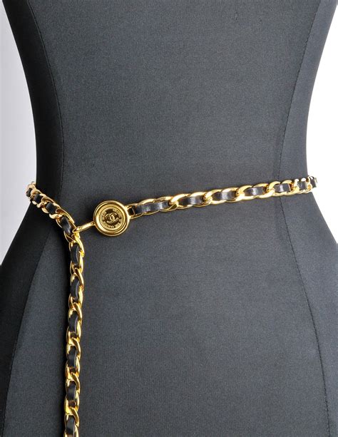 chanel denim chain belt|Chanel chain belt vintage.